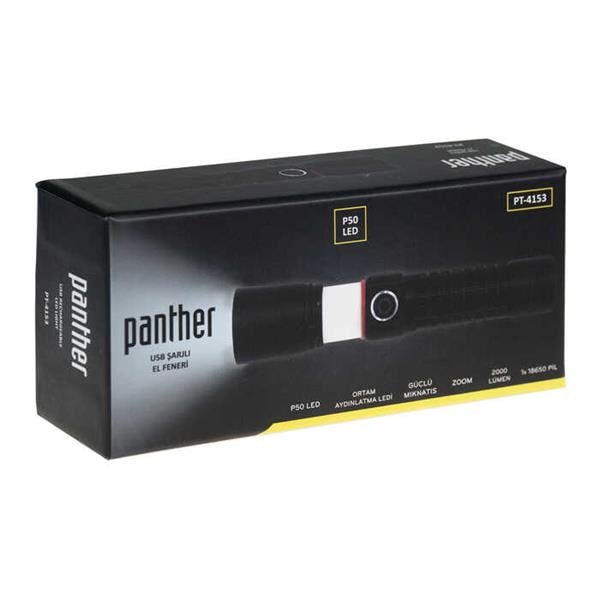 PANTHER PT-4153 USB ŞARJLI EL FENERİ
