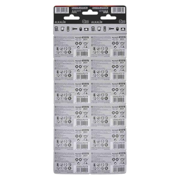 TOSHIBA LR03 24LÜ KARTELA ALKALİN İNCE PİL