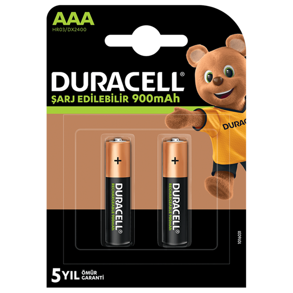 Duracell 900 Mah Şarjlı İnce Pil 2’li