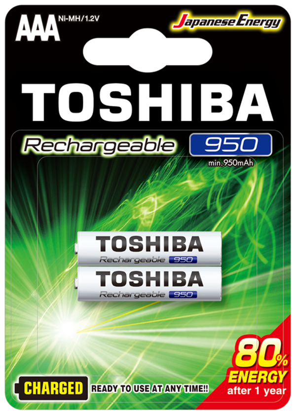 TOSHIBA 950 MAH ŞARJLI İNCE PİL 2Lİ