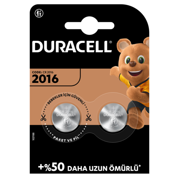 Duracell Cr2016 Lithium 3V Pil 2’li