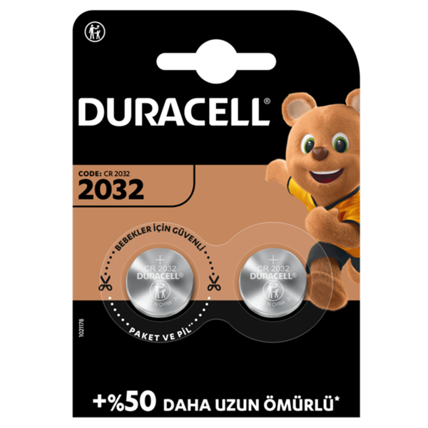 Duracell Cr 2032 Lithium 3V Pil 2’li