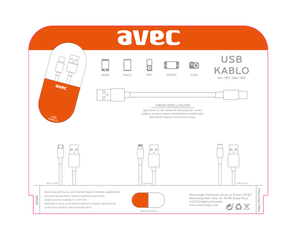 AVEC AV-189 Type-C Kablo