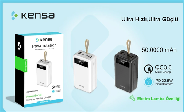 Kensa 50000 mah Powerbank 4 usb Çıkışlı Hızlı Şarj Cihazı