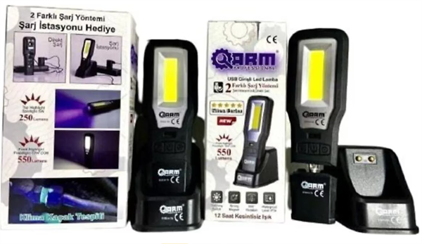Arm Tamirci Feneri 550 Lümens Orjinal Ürün Led Fener & Ultraviyoleli Özellikli Işık Mıknatıslı