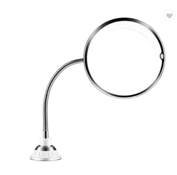 Led ışıklı ayna, banyo kullanımı için büyüteçli taşınabilir 360 derece