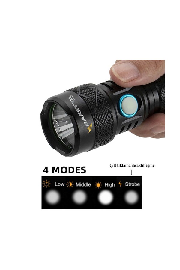 Baretta BT-55 2500 Lümen CREE XML L2-U2 LED Şarjlı El Feneri