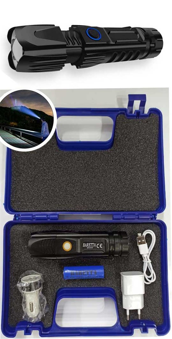 Baretta BR-S400 XPE 90 LED Profesyonel El Feneri Süper Güçlü El Feneri