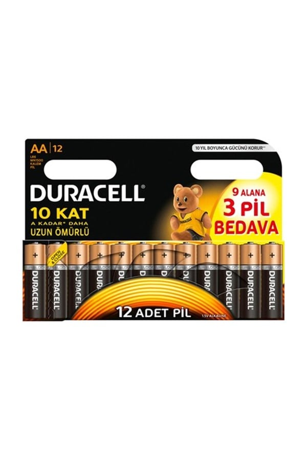 Duracell Alkalin AA Kalem Pil 9*3