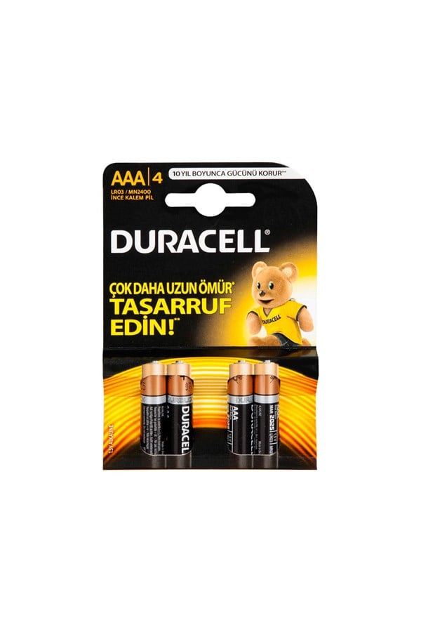 Duracell Alkalin AAA İnce Kalem Pil 4’lü Paket