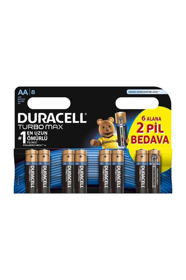 Duracell Turbomax Alkalin AA Kalem Pil 6*2