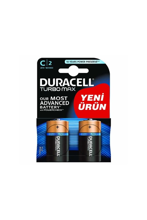 Duracell Turbomax Alkalin C Boy Orta PİL 2’Lİ