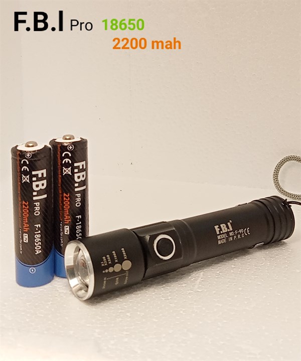 F.B.I F 18650A 3.7V 2200mAh Şarj Edilebilir Li-ion Pil El Feneri Pili 2 Adet+Pil Kutusu Hediye