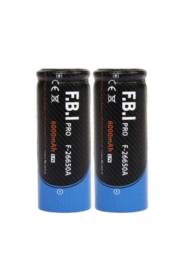 F.B.I 26650 3.7V 6000mAh Şarj Edilebilir Li-ion Pil