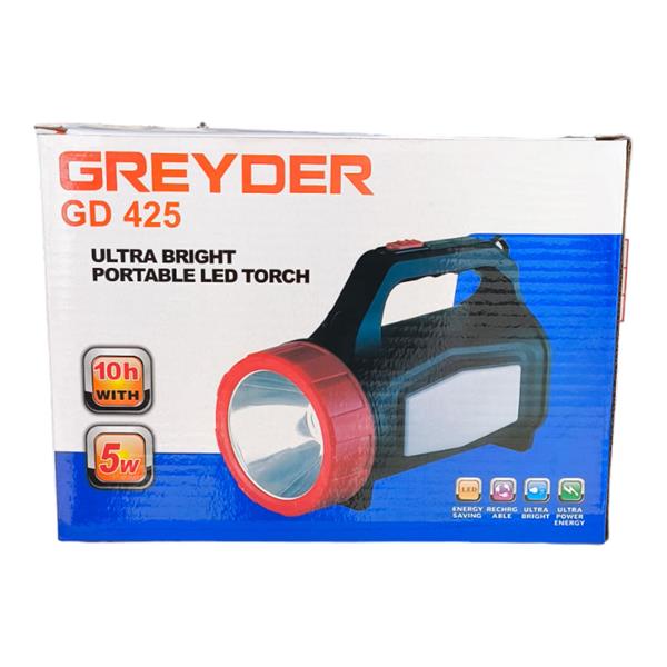 Greyder GD-425 5 Watt Şarjlı Ledli Projektör El Feneri (2 Adet 18650 Lithium Şarjlı Pilli)