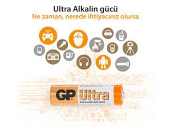 GP ULTRA Alkalin LR6 AA Kalem Pil (12Li Ambalaj)