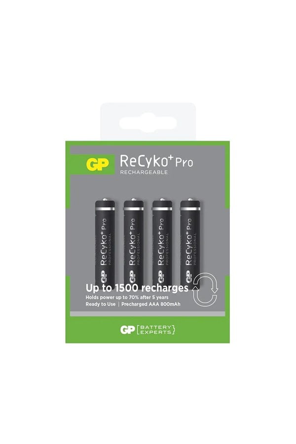 GP ReCyko Pro 800mAh AAA Şarj Edilebilir İnce Kalem Pil 4’lü Paket