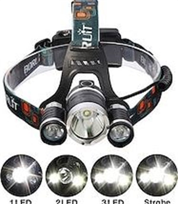 GreyderT6 Kafa Feneri 5000 Lumens 3Xcree Xm-T6+2R5 Lamba Led Kamp