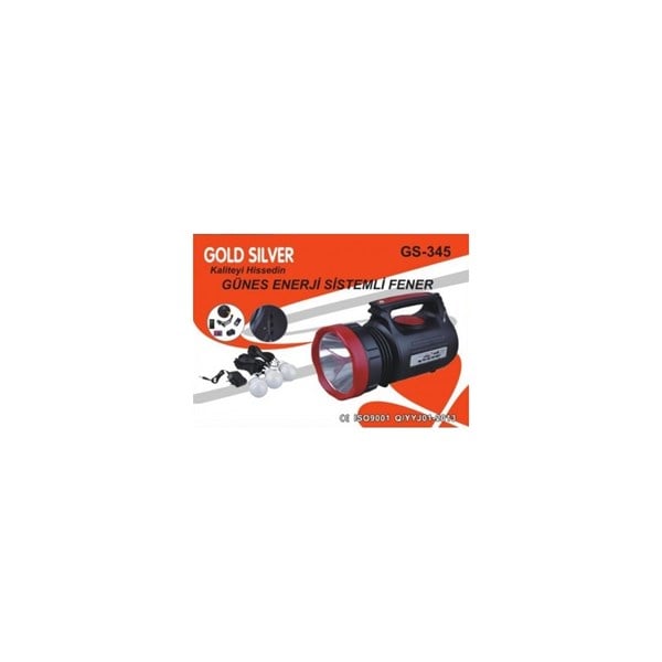 Gold Silver GS-345 Güneş Enerjili Solar Spot Fener Radyolu
