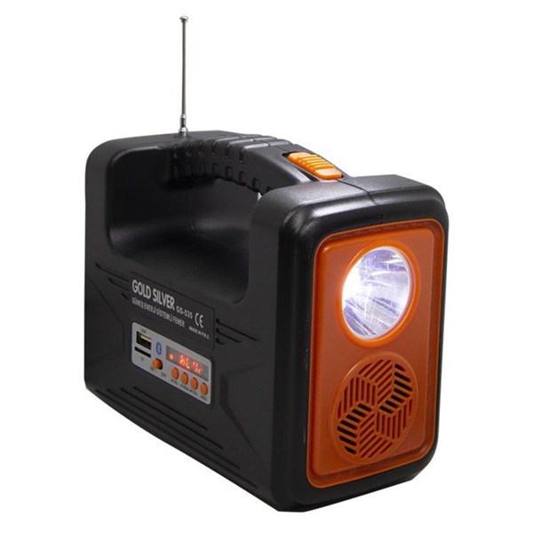 Gold Silver GS-535 Güneş Enerjili Solar ,Radyolu Spot Fener