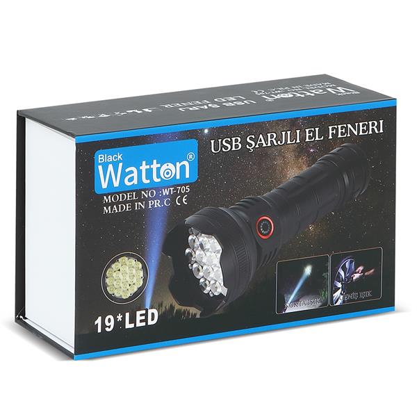 19 LED 5 MOD GENİŞ AÇI EL FENERİ WATTON WT-705