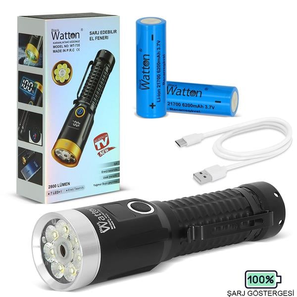 2800 LÜMEN ÖZEL SERİ YEŞİL LAZER ÖZELLİKLİ MIKNATISLI WATTON WT-735