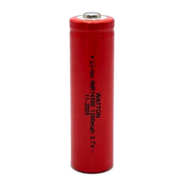 Watton WT-14500 1200mAh 3.7V Li-ion Şarj Edilebilir Pil - Kırmızı