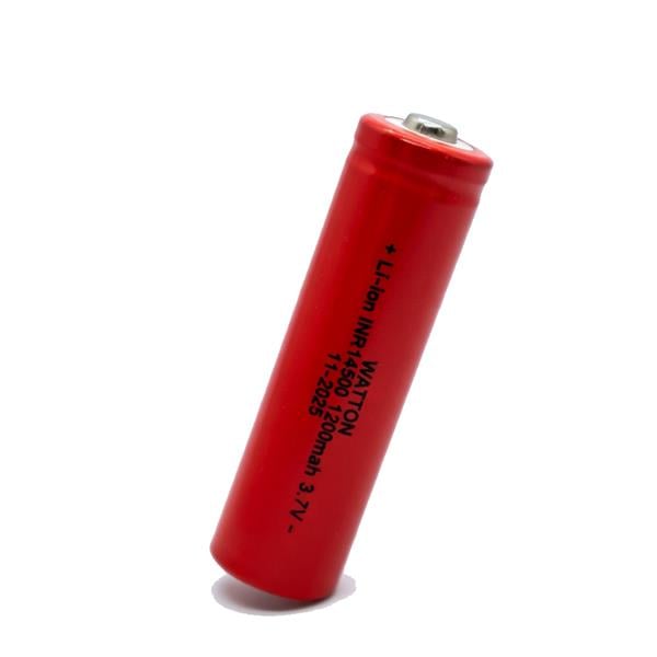 Watton WT-14500 1200mAh 3.7V Li-ion Şarj Edilebilir Pil - Kırmızı