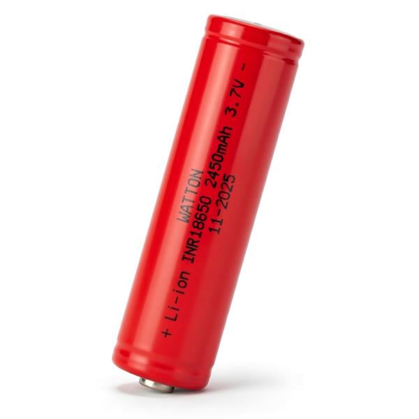 Watton INR 18650 2450mAh 3.7V Li-ion Şarj Edilebilir Pil - Kırmızı