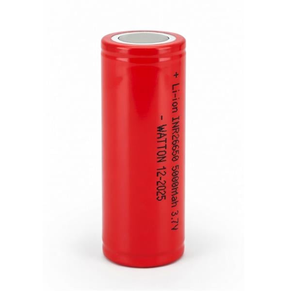 Watton INR 26650 5000mAh 3.7V Li-ion Şarj Edilebilir Pil - Kırmızı