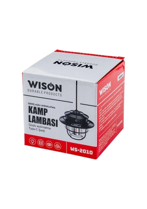  Wison WS-2010 Şarjlı Kamp Lambası - 360 Derece Geniş Açılı 4 Modlu Retro Çadır Lambası 