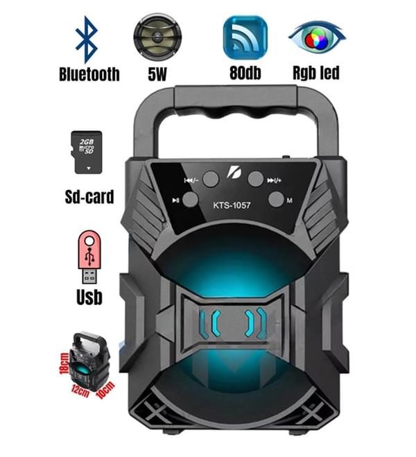 Kts-1057 Işıklı Bluetooth Hoparlör Ses  Yüksek Ses