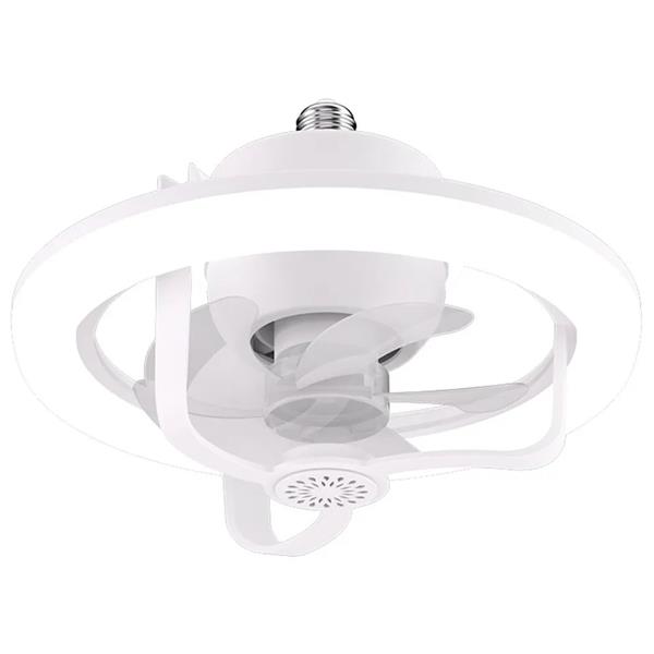 LED Vidalı Fan Işığı E27 Uzaktan Kumanda RGB Modern Tavan Vantilatörü Işığı Süper Sessiz