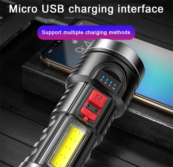 Polizei P-100 Süper güçlü LED el feneri taktik Isığı USB şarj edilebilir su geçirmez lamba Ultra parlak fener kamp balıkçılık el feneri