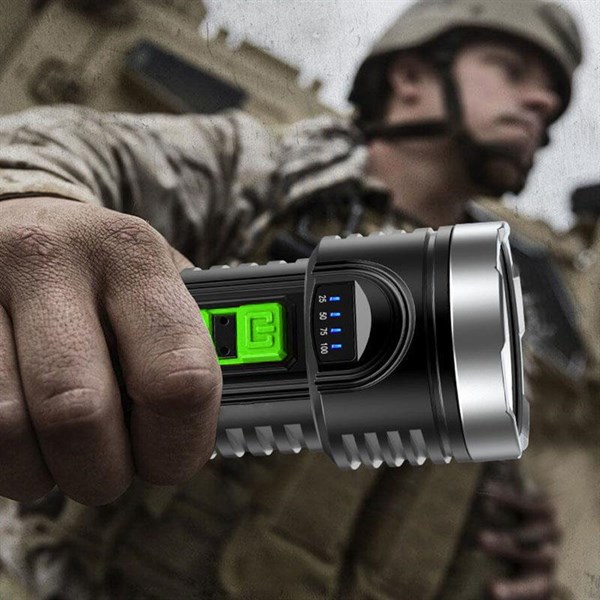 Polizei P-100 Süper güçlü LED el feneri taktik Isığı USB şarj edilebilir su geçirmez lamba Ultra parlak fener kamp balıkçılık el feneri