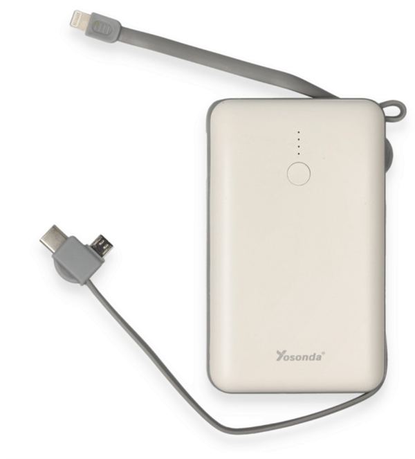 Yosonda A121 4in1 10.000 mAh Mini Powerbank - Beyaz - Gri