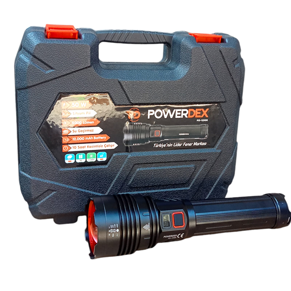 Powerdex Pd-12500 50 Watt Zoomlu Profesyonel Avcı Feneri