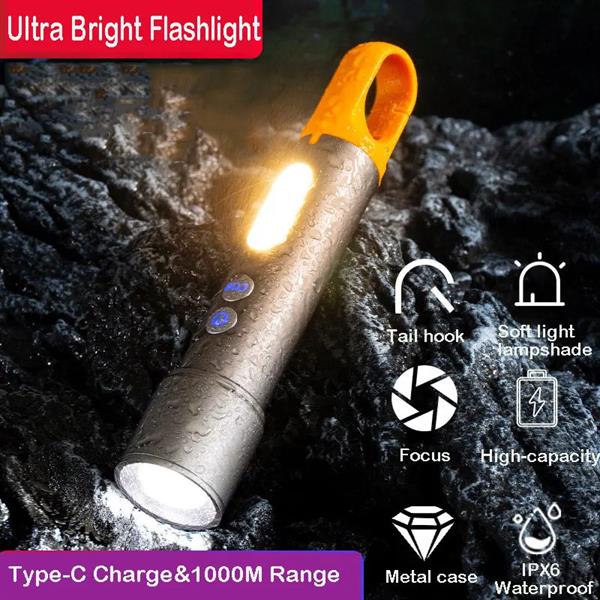 Powerdex PD-3900 Ultra Parlak COB Led 9 Modlu Askılı Şarjlı El Feneri