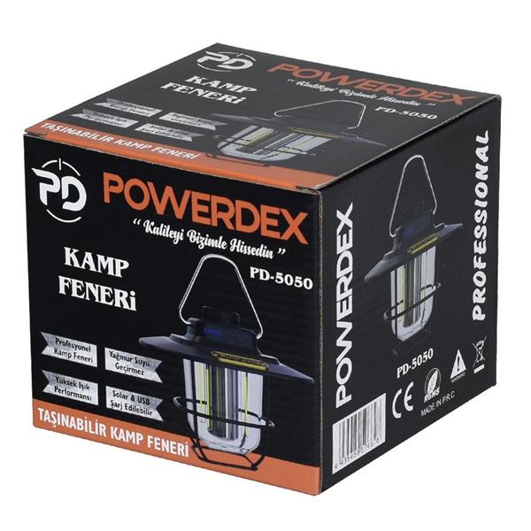 Powerdex PD-5050 Retro Lamp Su Geçirmez USB Şarjlı Çadır Kamp Feneri