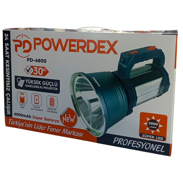 Powerdex PD-6800 Yüksek Güçlü Güneş Enerjili Projektör