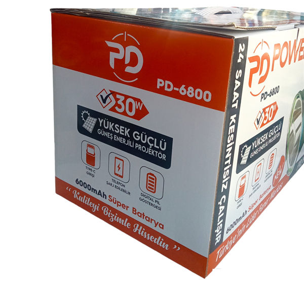 Powerdex PD-6800 Yüksek Güçlü Güneş Enerjili Projektör
