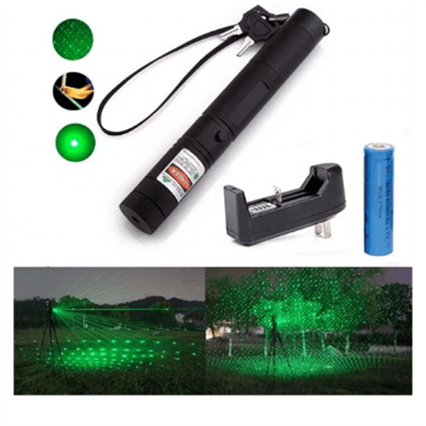 Polizei Şarjlı Turbo Yeşil Lazer Pointer Kibrit Yakabilen 15000 Mv Güç 5000MW