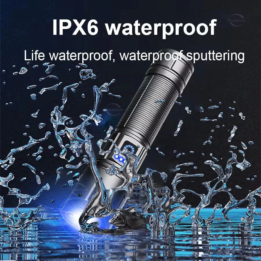 Powerdex PD-4200 10W Süper LED Profesyonel Şarjlı El Feneri - 650 Lümen Zoomlu Su Geçirmez Kamp Avcı Feneri