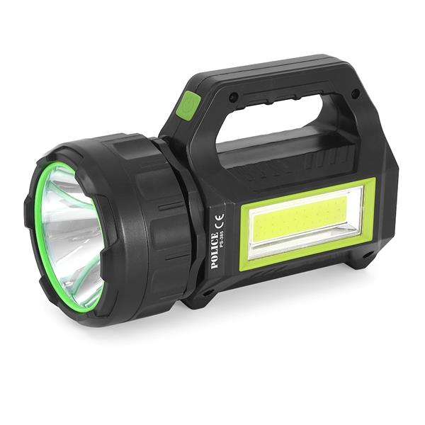 Police PS-385 Şarjlı Spot Fener - Parlak Yan Aydınlatma, Solar Şarj, 30W COB LED
