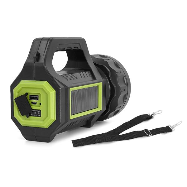 Police PS-385 Şarjlı Spot Fener - Parlak Yan Aydınlatma, Solar Şarj, 30W COB LED