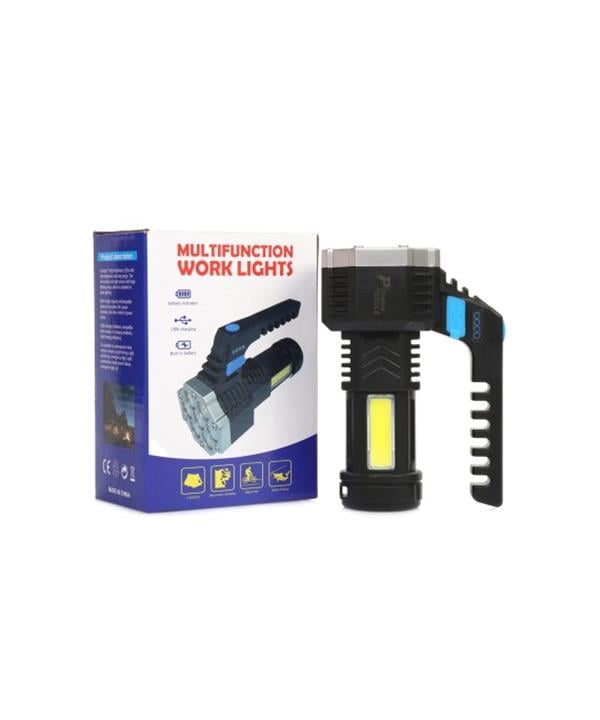 PeakStar PS-3879 USB Şarj Göstergeli Şarj Edilebilir 7*XPE +COB Led El Feneri