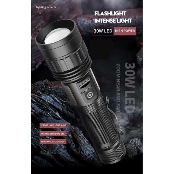 PeakStar PS-6153 10000 Lümen Zoomlu Mıknatıslı TG Cob Led Powerbank Özellikli Profesyonel El Feneri