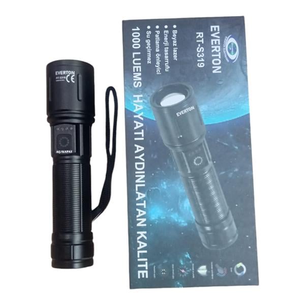 Everton RT-S319 40W Dijital Göstergeli Zoomlu Profesyonel El Feneri - Yüksek Performans ve Hassas Aydınlatma