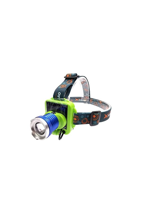 Şarjlı LED Kafa Lambası Güneş Enerjili Zoomlu Sellektörlü