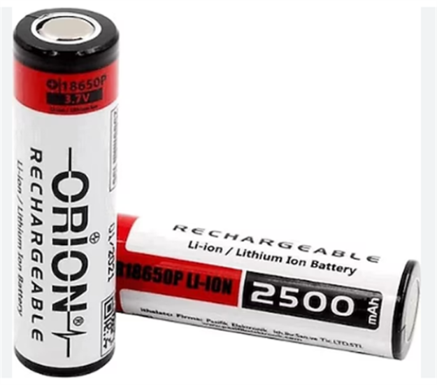 Orion 18650P 3.7V 2500mAh 10C Şarj Edilebilir Li-ion Pil